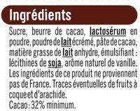 Palets Chocolat Lait Ingredients