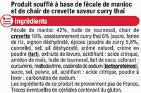 Chips Aux Crevettes Saveur Curry Tha Ingredients
