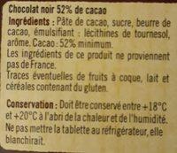 Chocolat  Patisser Noir Ingredients