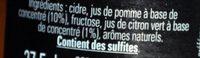 Cidre Aromatis Vodka & Citron Vert Ingredients
