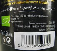 Cidre Breton Bio Doux Loc Raison Ingredients