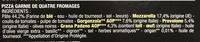 Pizza 4 Fromages Ingredients