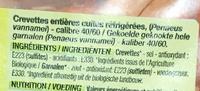 Crevettes Ingredients