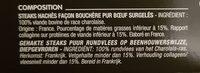 4 Steaks Hachs De Charolais Faon Bouchre 15% MG Ingredients