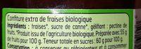 Confiture Extra Fraise Bio Ingredients