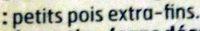 Petits Pois Extra Fins Ingredients