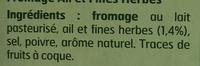 Fromage  Tartiner, Ail Et Fines Herbes (24 % MG) Ingredients