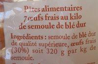 Spaetzle Ptes D'Alsace Ingredients