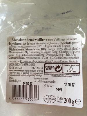Mimolette Demi-vieille (24% MG)