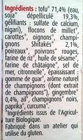 Croque Tofu Shitak Gingembre Ingredients