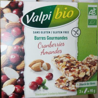 Barres Gourmandes Cranberries Amandes