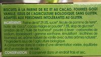 Biscuit Cacao Parfum Vanille Ingredients