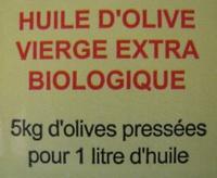Huile D'olive Vierge Extra Bio Solou Ingredients