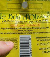 Olives Verte Picholine Ingredients