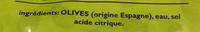 Olives Vertes Dnoyautes Ingredients