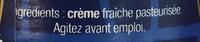Crme Frache Fluide D'Alsace (32% MG) Ingredients