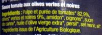 Bio Tomates & Olives Vertes Et Noires Ingredients