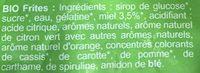 Bonbons Frites Bio 120G Ingredients