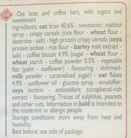 Barres De Son D'avoine Et Caf Ingredients