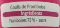 Coulis Sucr De Framboise Ingredients