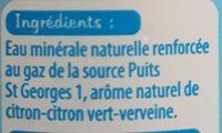 Eau Aromatise Gazeuse Citron-citron Vert-verveine Ingredients