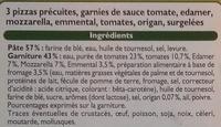 3 Pizzas Aux Trois Fromages Ingredients