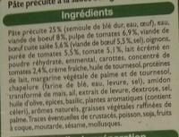 Cannelloni  La Bolognaise, Surgel Ingredients