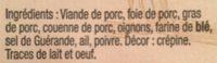 Pt De Campagne Breton Ingredients