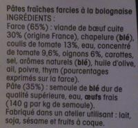 Cannelloni Boeuf Bolognaise Ingredients