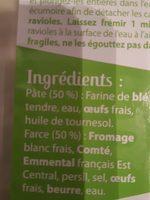 Ravioles Ingredients