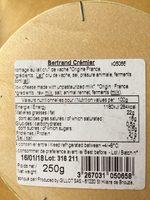 Camembert Lait Cru Ingredients