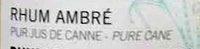 Rhum Ambr Agricole Ingredients