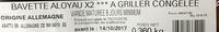 Viande Bovine  Griller Bavette Aloyau X2 Ingredients