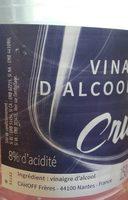 Vinaigre D'alcool Cristal Ingredients
