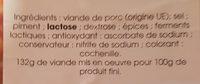 Chorizo Espagnol Ingredients