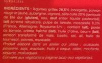 Lasagnes Aux Lgumes Grills Et  La Mozzarella, Surgeles  Ingredients