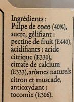 Confiture De Coco Ingredients