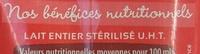 Mon Lait Entier Ingredients