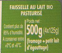 Faisselle Bio Ingredients