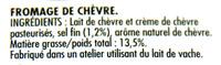 Chavroux (13 % MG) Ingredients