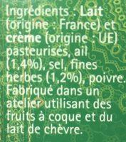 Loriginal Tartare Ail & Fines Herbes Ingredients