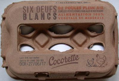 6 Oeufs Blancs, Poules Leves En Plein Air