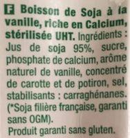 Soja Vanille Ingredients