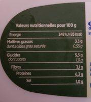 Tartinable Vgtal Ail Et Fines Herbes Nutrition Label