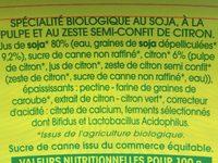 So Soja ! Citron Avec Zestes Ingredients