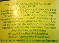 Spcialit Au Soja, Cerise Ingredients