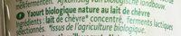 Yaourt Biologique Nature Au Lait De Chvre Ingredients