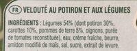 Velout De Potiron Ingredients