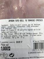 Jambon Fum-grill Ingredients