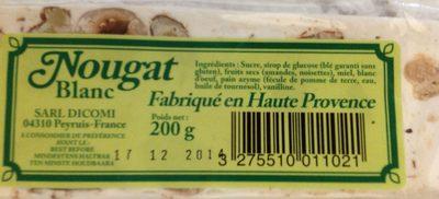 Nougat Blanc Fabrique En Haute Provence